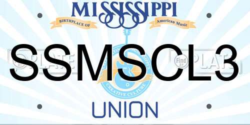 SSMSCL3 Mississippi License Plate