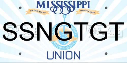 SSNGTGT Mississippi License Plate