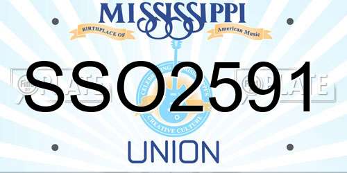 SSO2591 Mississippi License Plate
