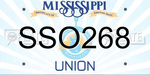 SSO268 Mississippi License Plate