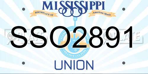 SSO2891 Mississippi License Plate