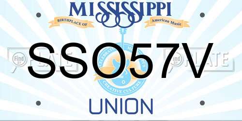 SSO57V Mississippi License Plate