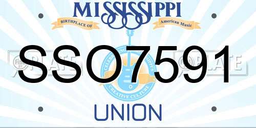 SSO7591 Mississippi License Plate