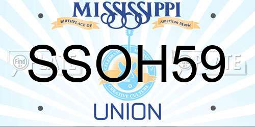 SSOH59 Mississippi License Plate