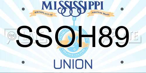SSOH89 Mississippi License Plate