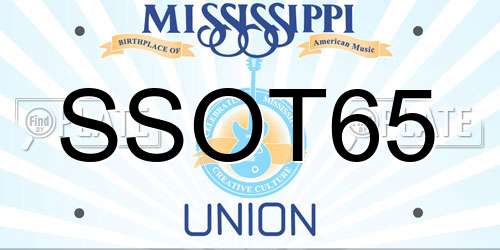 SSOT65 Mississippi License Plate