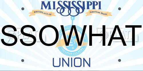 SSOWHAT Mississippi License Plate