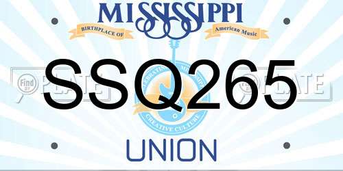 SSQ265 Mississippi License Plate