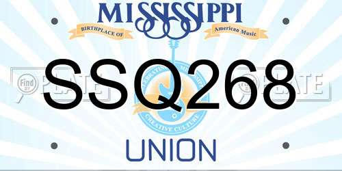 SSQ268 Mississippi License Plate