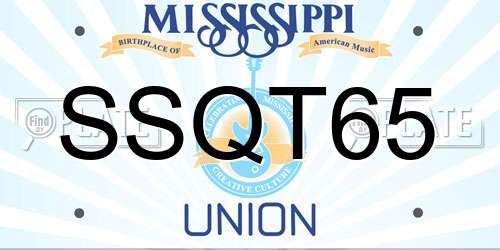 SSQT65 Mississippi License Plate