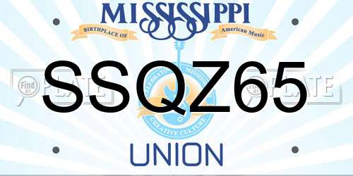 SSQZ65 Mississippi License Plate
