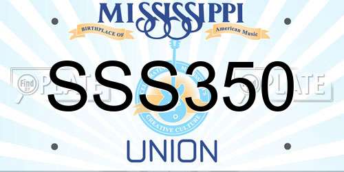 SSS350 Mississippi License Plate