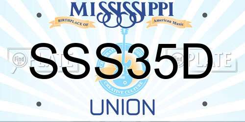 SSS35D Mississippi License Plate