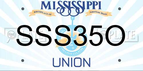 SSS35O Mississippi License Plate