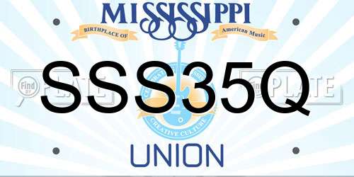 SSS35Q Mississippi License Plate