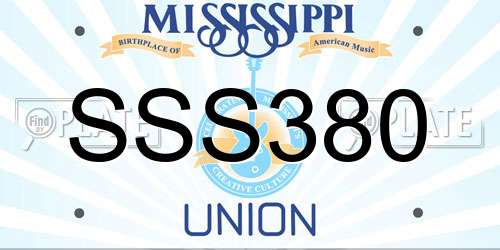 SSS380 Mississippi License Plate