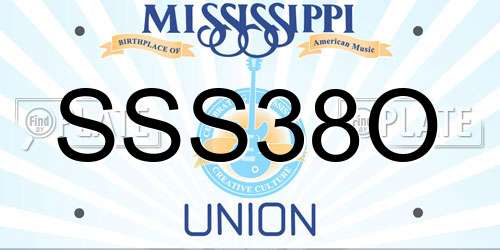 SSS38O Mississippi License Plate