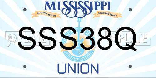 SSS38Q Mississippi License Plate
