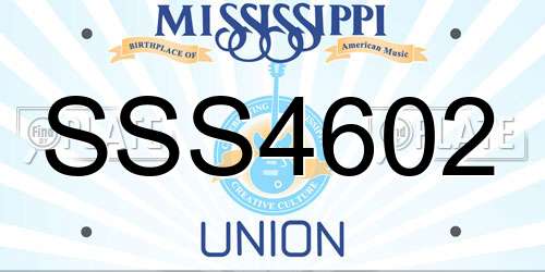 SSS4602 Mississippi License Plate