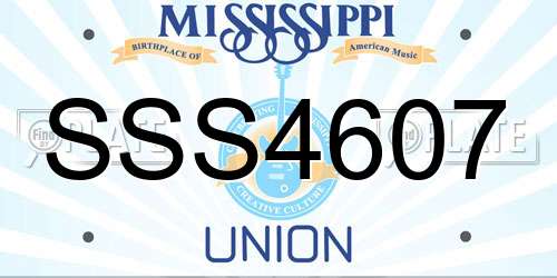 SSS4607 Mississippi License Plate