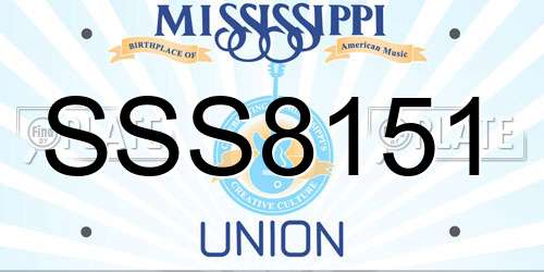 SSS8151 Mississippi License Plate