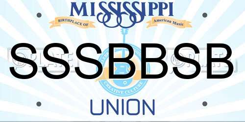 SSSBBSB Mississippi License Plate