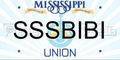 SSSBIBI Mississippi License Plate