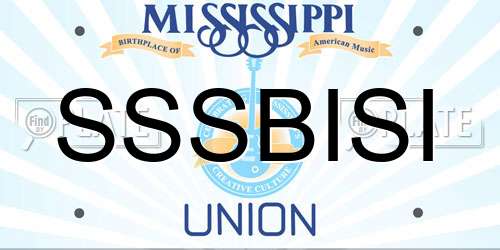 SSSBISI Mississippi License Plate