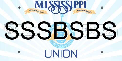 SSSBSBS Mississippi License Plate