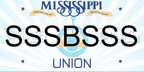 SSSBSSS Mississippi License Plate