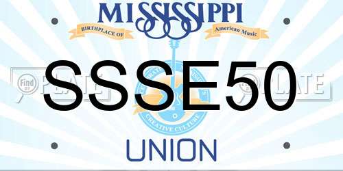 SSSE50 Mississippi License Plate