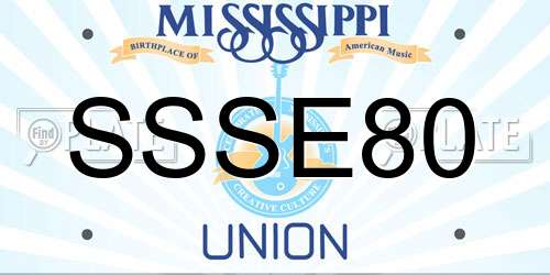 SSSE80 Mississippi License Plate