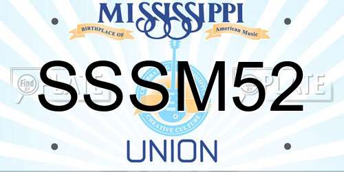 SSSM52 Mississippi License Plate