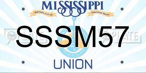 SSSM57 Mississippi License Plate
