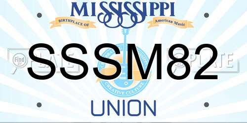 SSSM82 Mississippi License Plate
