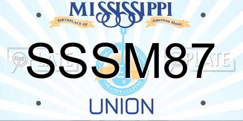 SSSM87 Mississippi License Plate