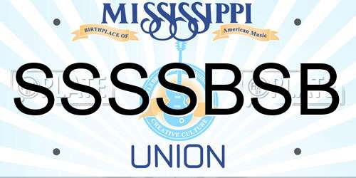SSSSBSB Mississippi License Plate