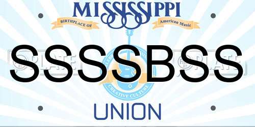SSSSBSS Mississippi License Plate