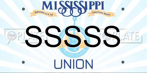 SSSSS Mississippi License Plate