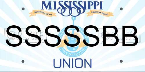 SSSSSBB Mississippi License Plate