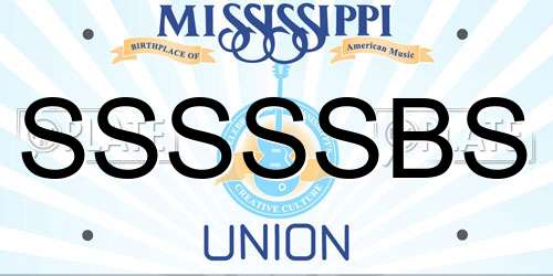 SSSSSBS Mississippi License Plate