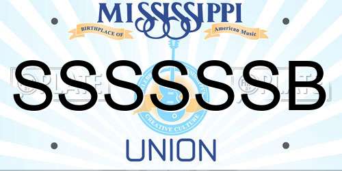 SSSSSSB Mississippi License Plate