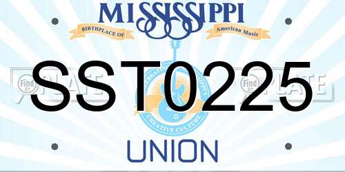SST0225 Mississippi License Plate