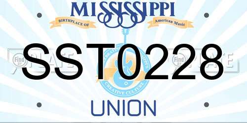 SST0228 Mississippi License Plate