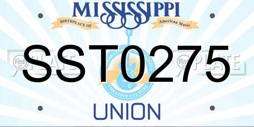 SST0275 Mississippi License Plate