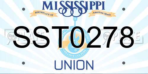 SST0278 Mississippi License Plate