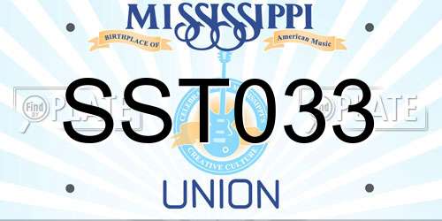 SST033 Mississippi License Plate