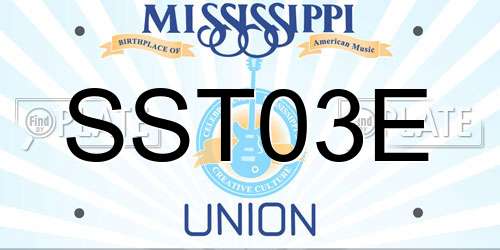 SST03E Mississippi License Plate