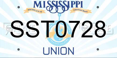 SST0728 Mississippi License Plate