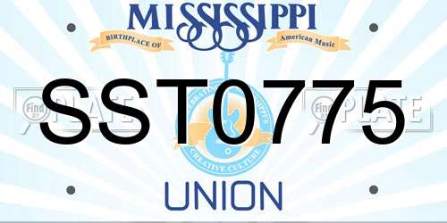 SST0775 Mississippi License Plate